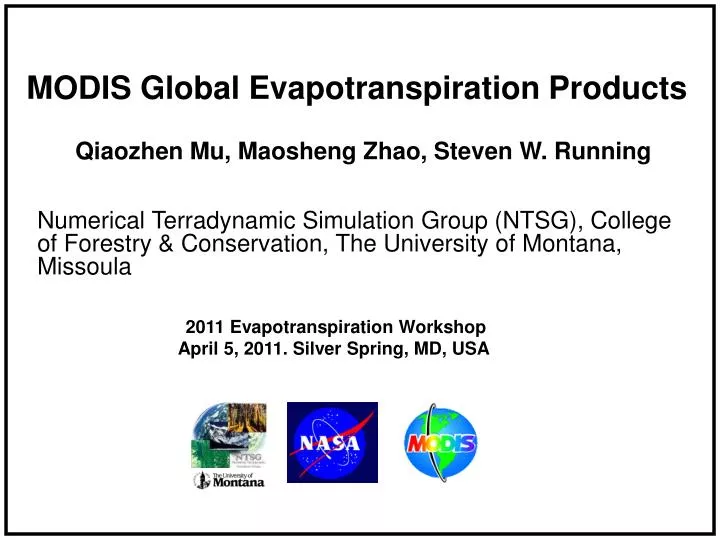 modis global evapotranspiration products