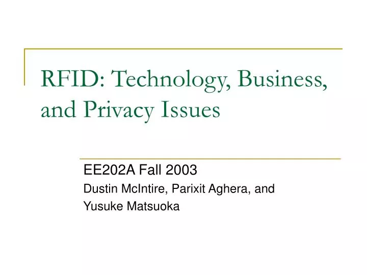 rfid technology business and privacy issues