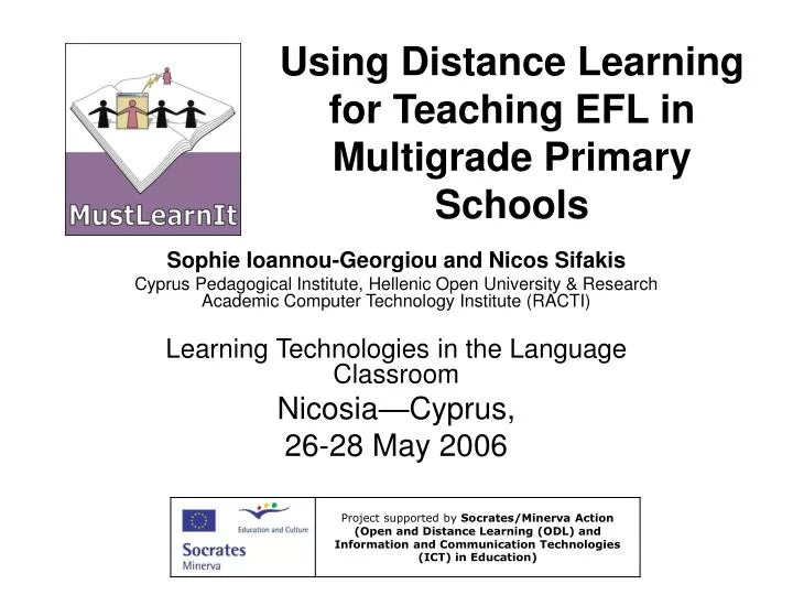 using distance learning for teaching efl in multigrade primary schools
