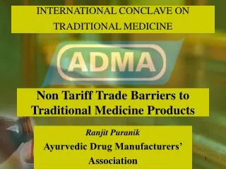 Non Tariff Trade Barriers to Traditional Medicine Products
