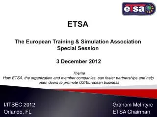etsa the european training simulation association special session 3 december 2012