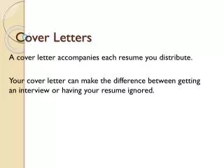 Cover Letters