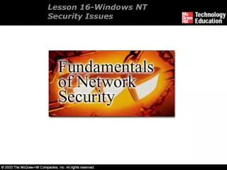 Lesson 16-Windows NT Security Issues
