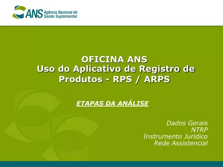 oficina ans uso do aplicativo de registro de produtos rps arps