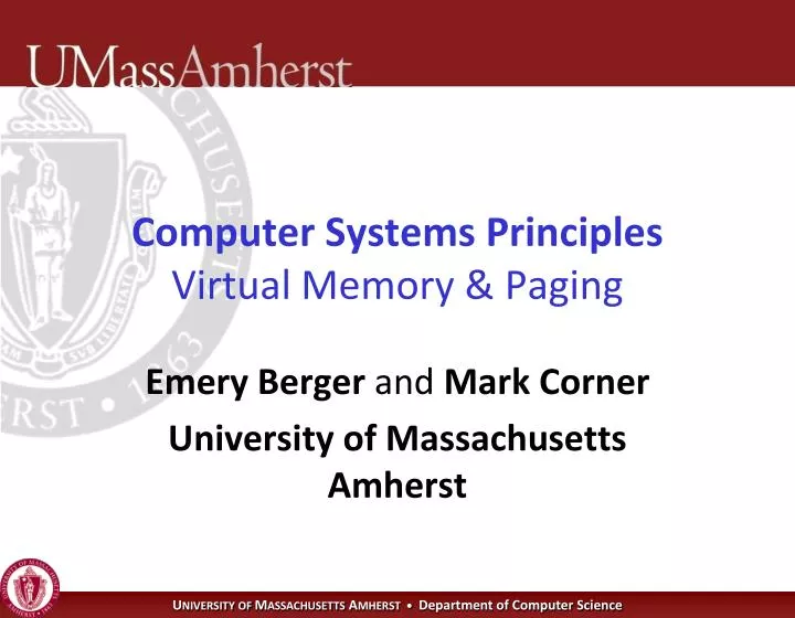 computer systems principles virtual memory paging