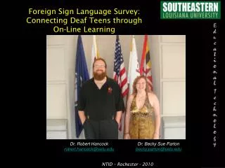 Foreign Sign Language Survey: Connecting Deaf Teens through On-Line Learning