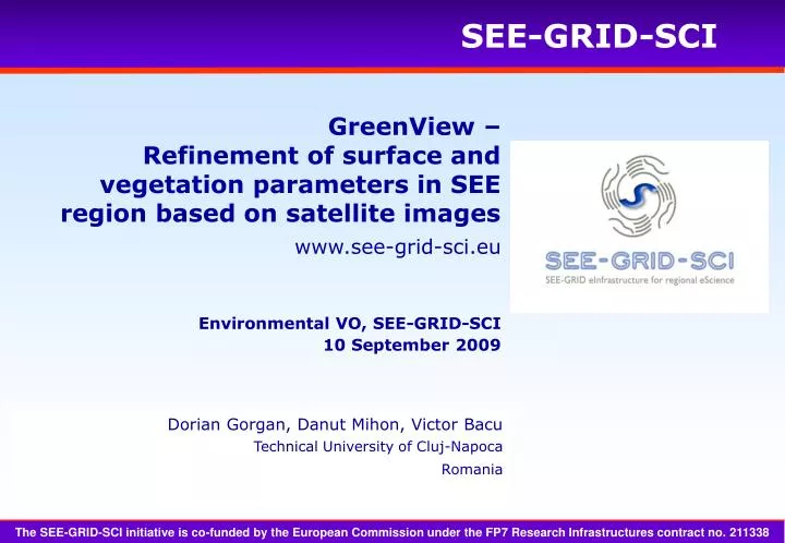 greenview refinement of surface and vegetation parameters in see region based on satellite images