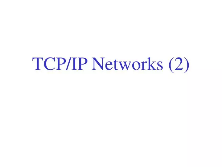 tcp ip networks 2