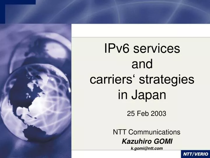 ipv6 services and carriers strategies in japan