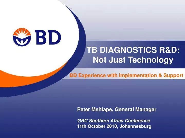 tb diagnostics r d not just technology