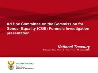 Ad Hoc Committee on the Commission for Gender Equality (CGE) Forensic Investigation presentation