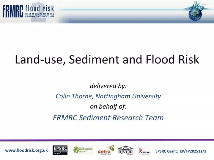 land use sediment and flood risk