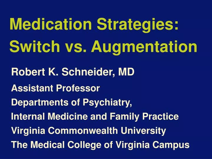 medication strategies switch vs augmentation