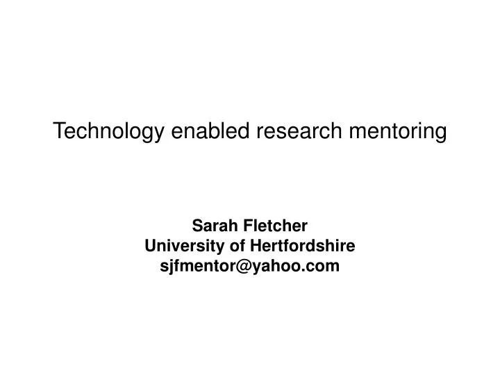 technology enabled research mentoring