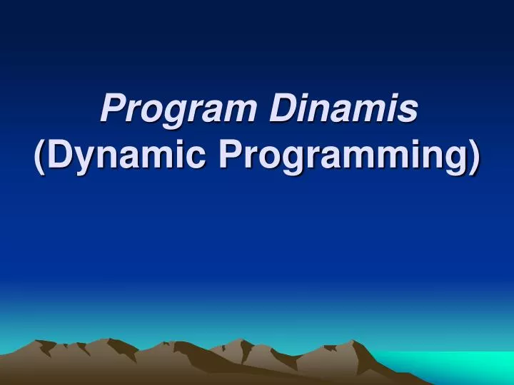 program dinamis dynamic programming