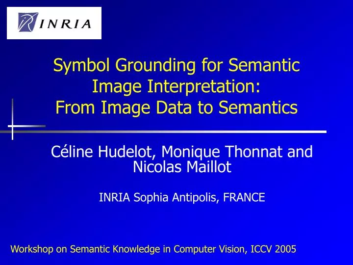 symbol grounding for semantic image interpretation from image data to semantics