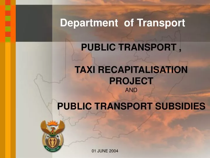 public transport taxi recapitalisation project and public transport subsidies