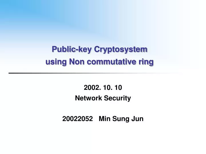 public key cryptosystem using non commutative ring
