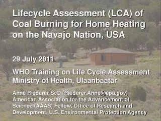 Lifecycle Assessment (LCA) of Coal Burning for Home Heating on the Navajo Nation, USA