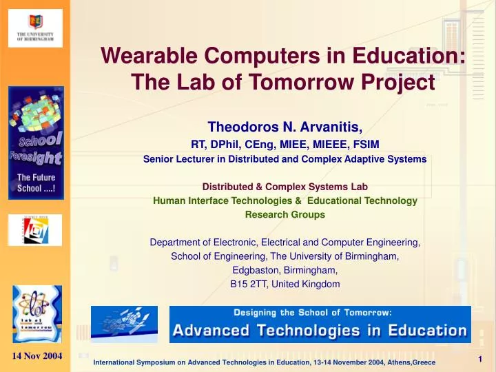 wearable computers in education the lab of tomorrow project