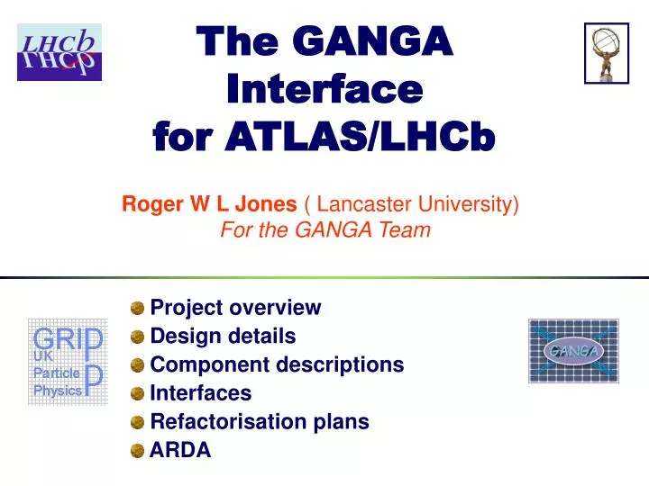 the ganga interface for atlas lhcb
