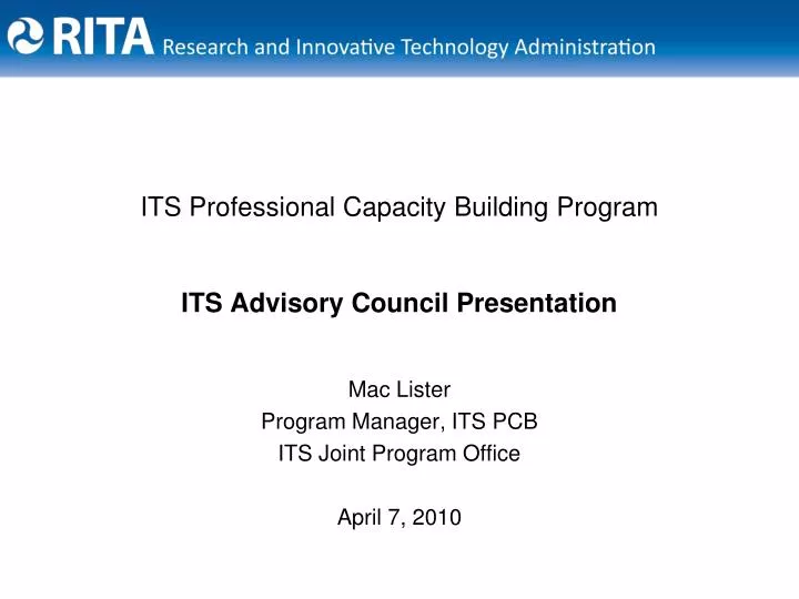 its professional capacity building program its advisory council presentation