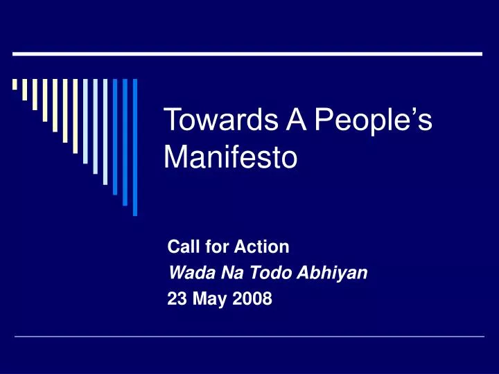 towards a people s manifesto