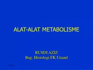 alat alat metabolisme
