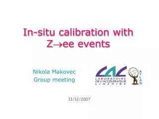 In-situ calibration with Z?ee events