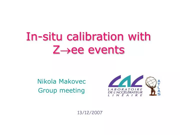 in situ calibration with z ee events