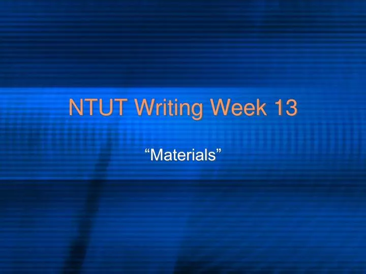 ntut writing week 13
