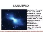 L’UNIVERSO - slide 1