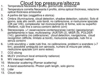 Cloud top pressure/altezza