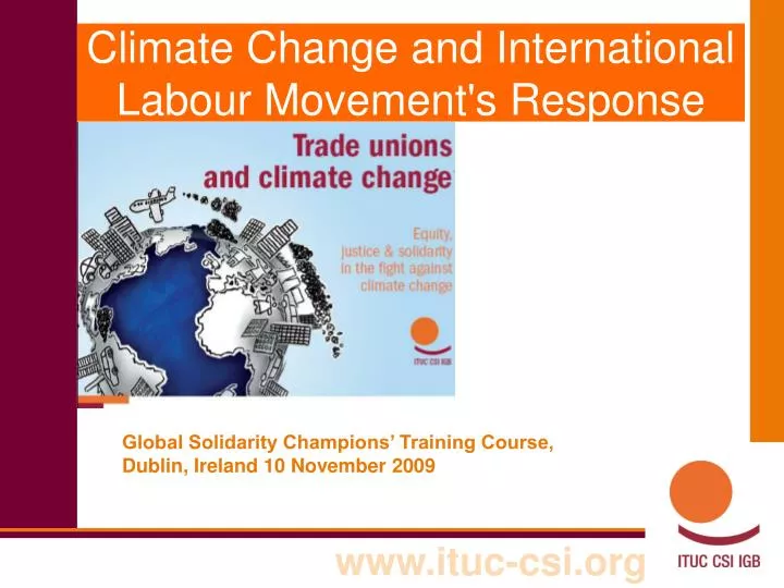 climate change and international labour movement s response