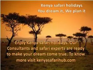 Kenya safari holidays - You dream it, we plan it