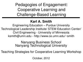 Pedagogies of Engagement: Cooperative Learning and Challenge-Based Learning