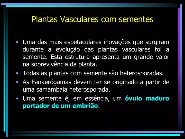 plantas vasculares com sementes