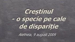 cre tinul o specie pe cale de dispari ie