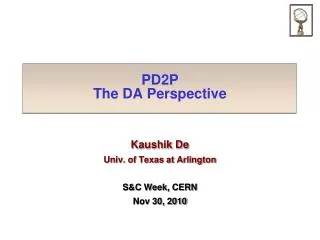 PD2P The DA Perspective