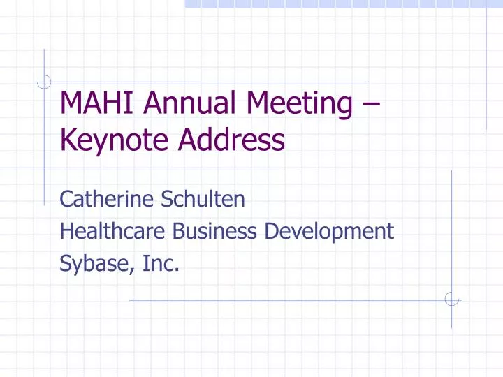 mahi annual meeting keynote address