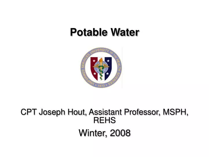 cpt joseph hout assistant professor msph rehs winter 2008