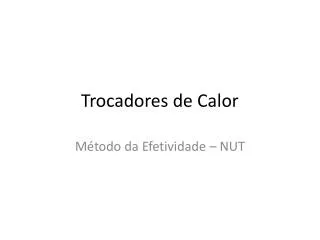 trocadores de calor