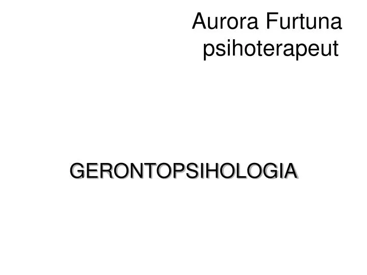 gerontopsihologia