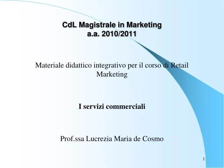 cdl magistrale in marketing a a 2010 2011