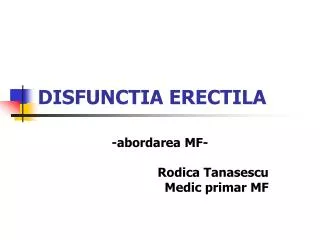 disfunctia erectila