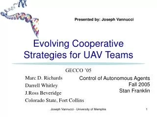 Evolving Cooperative Strategies for UAV Teams