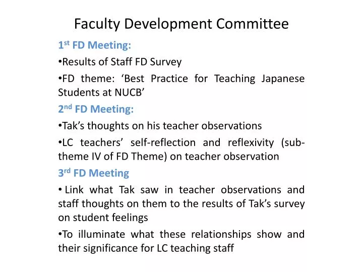 faculty development committee