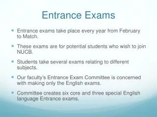 Entrance Exams