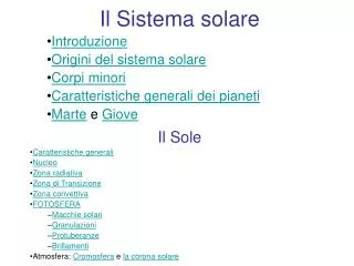 il sistema solare