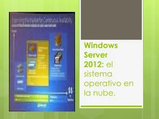 w indows server 2012 el sistema operativo en la nube